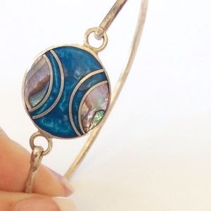 Vintage Blue Alpaca Bracelet